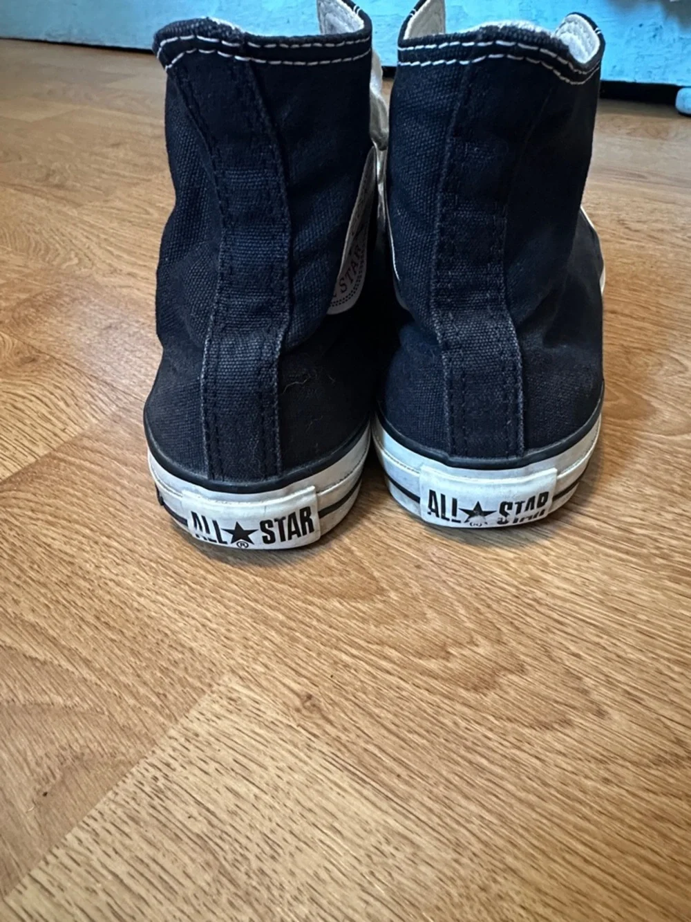 Converse Black High Top Canvas Sneakers with White Trim - Picture 7 of 16